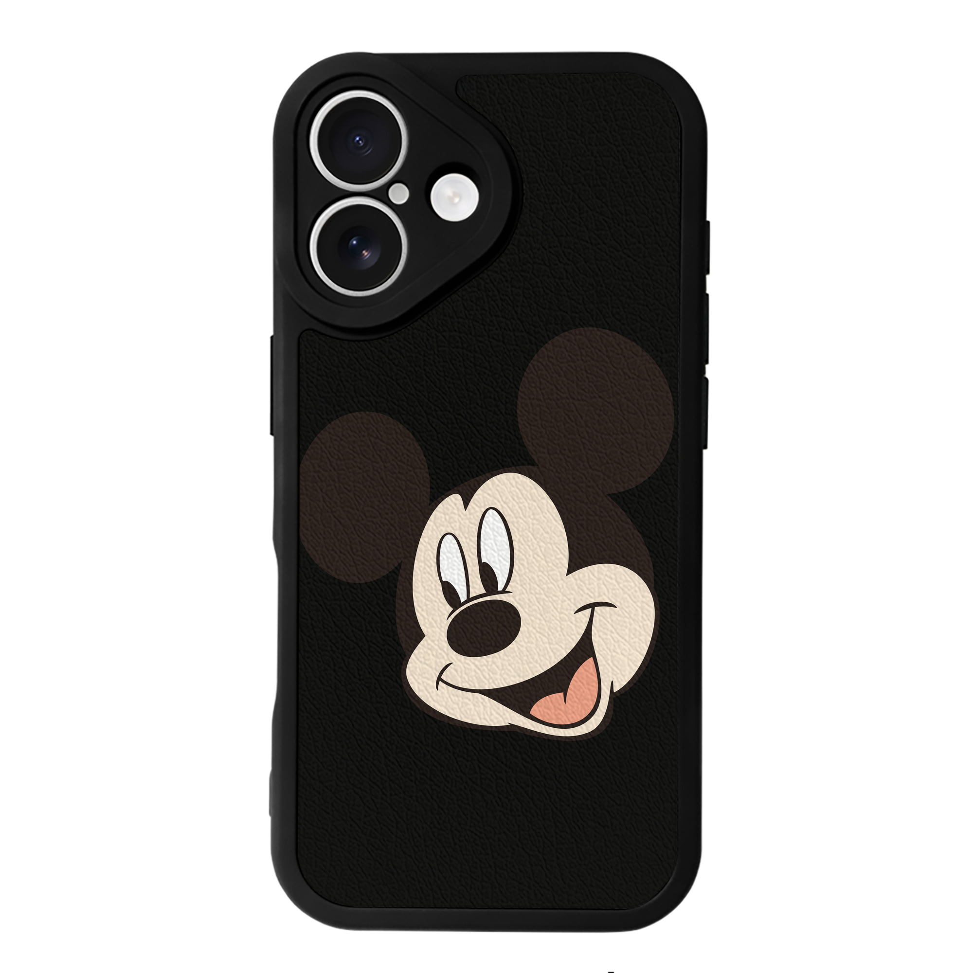 （画像用） ミッキーマウス Mickey Mouse 【iPhone 16シリーズ対応】シリコンスマホケース（レザー調） 材質：シリコン